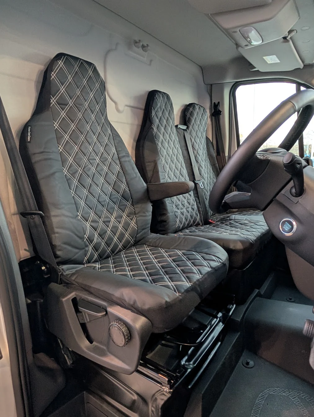 Driver & Double Passenger Seat Cover - Semi-Tailored Leatherette - Waterproof & Airbag Compatible - Image 4