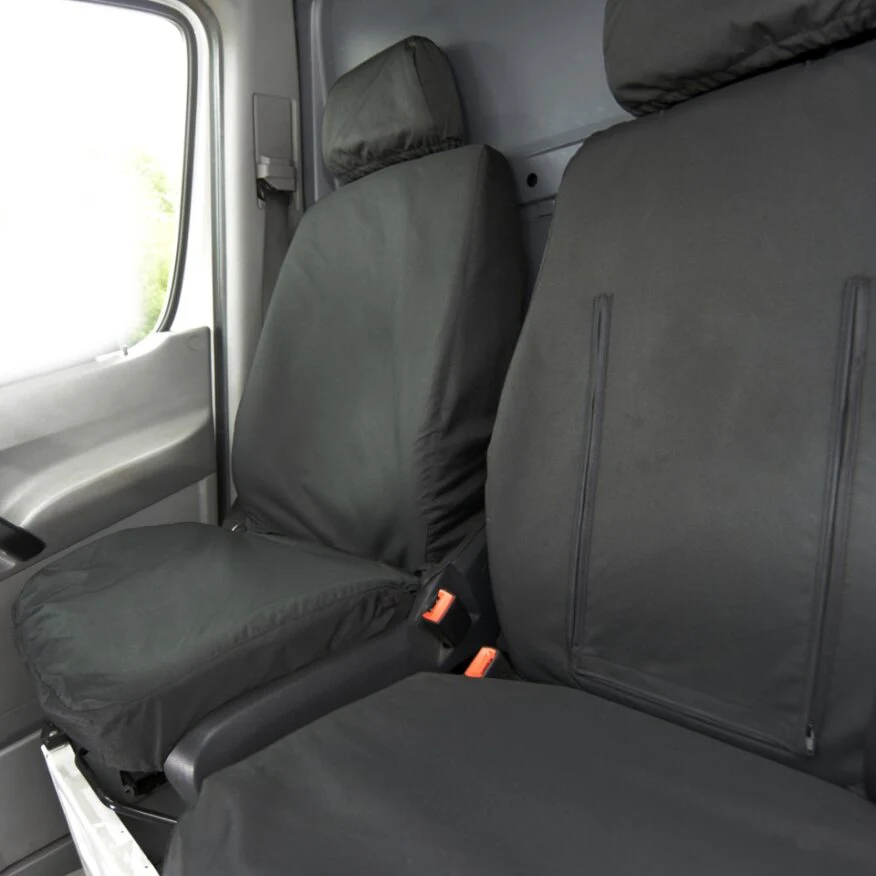 Mercedes Sprinter Van 2006-2018 Tailored  Seat Covers - Three Front Seats With Work Tray - Image 2