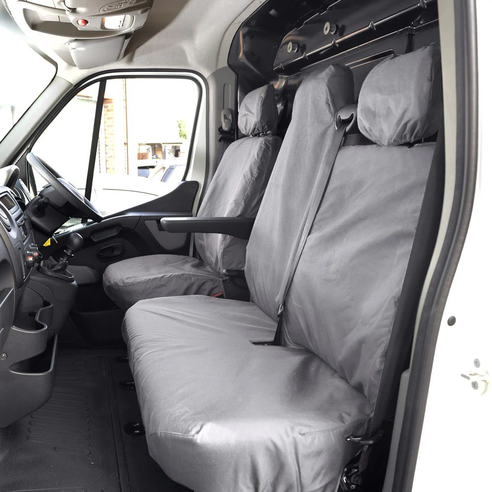 Renault Master Van 2010-2022 Tailored  Seat Covers - Three Front Seats Folding Middle Seat Single Base Seat - Image 7
