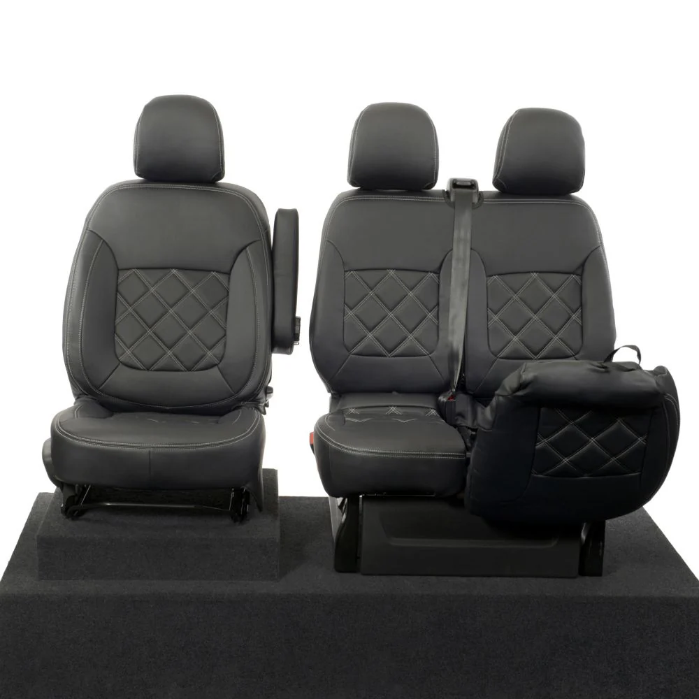 Renault Trafic 2014+ Leatherette Seat Covers - Front - Image 4