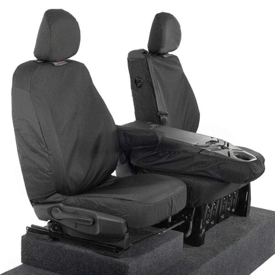Vauxhall Movano Van 2010-2022 Tailored  Seat Covers - Three Front Seats Folding Middle Seat Two Piece Passenger Base - Image 3