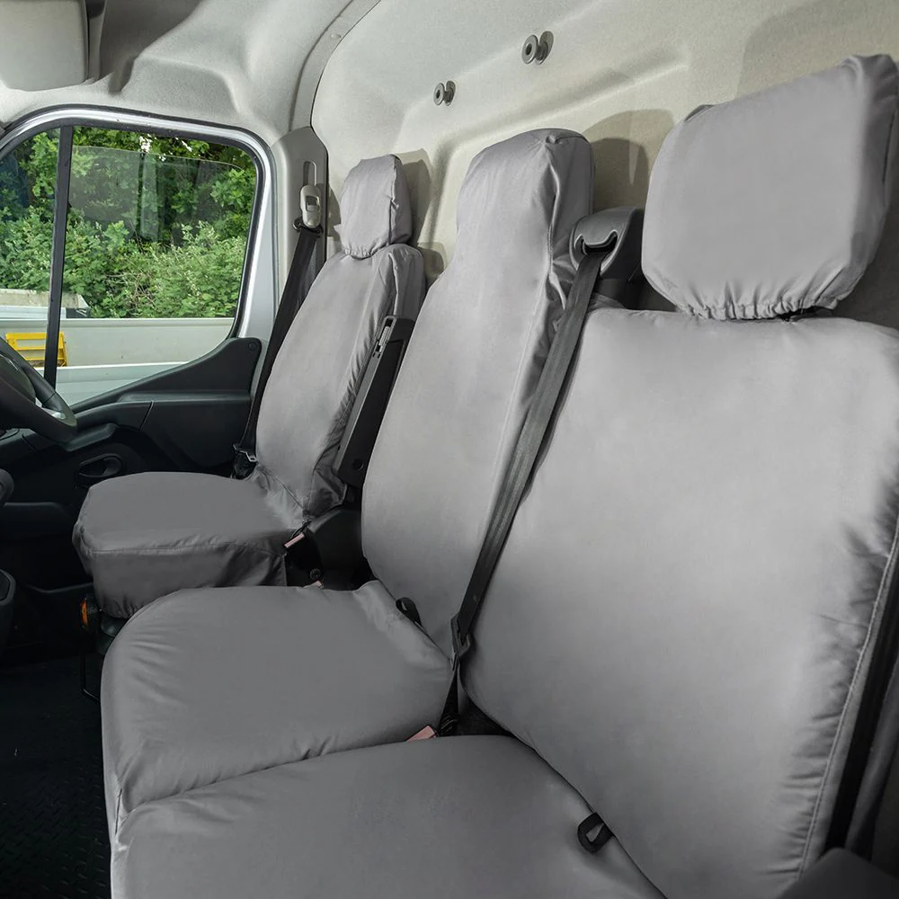 Vauxhall Movano Van 2010-2022 Tailored  Seat Covers - Three Front Seats Folding Middle Seat Two Piece Passenger Base - Image 5