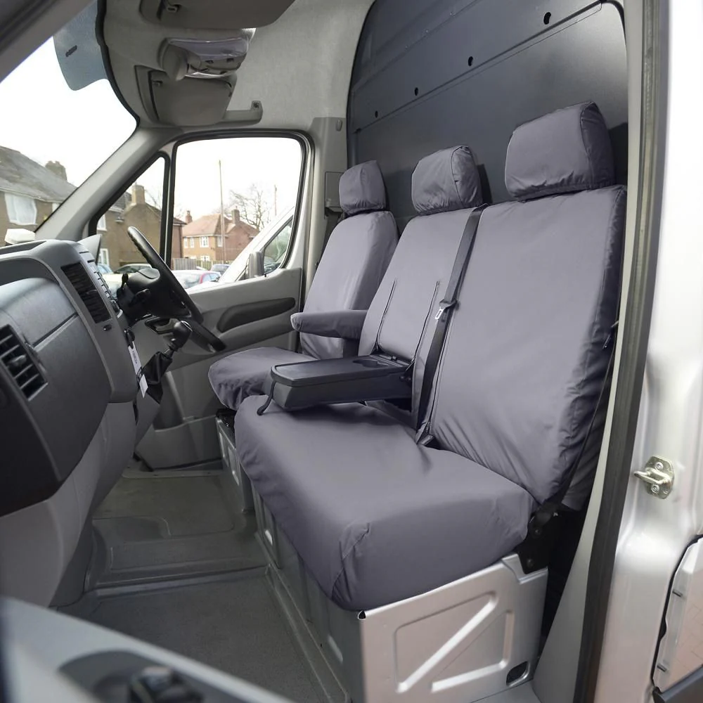 Volkswagen Crafter Van 2006-2017 Tailored Seat Covers - Three Front Seats With Work Tray - Image 6